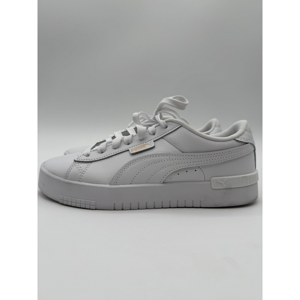 Puma Court Sneaker White Leather Women's Size 8 EU 38.5 Lace Up Casual Shoes - Picture 2 of 8